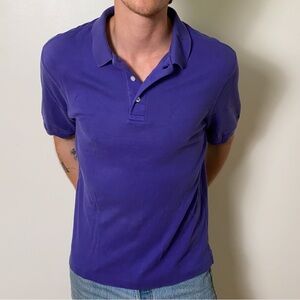 Lands' End Vintage Men's Purple Short Sleeve Polo Shirt